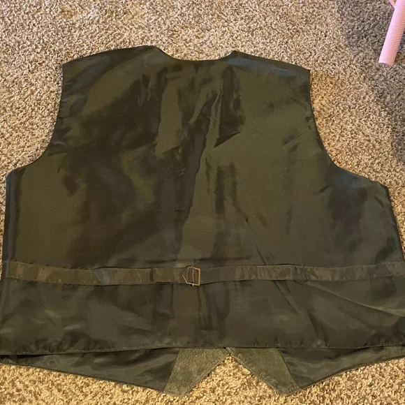 Vintage Size XL John Ashford Men's Charcoal Suede Vest - Picture 8 of 11